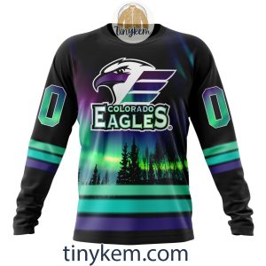 Colorado Eagles Northern Lights Hoodie Tshirt Sweatshirt2B4 6tUjT