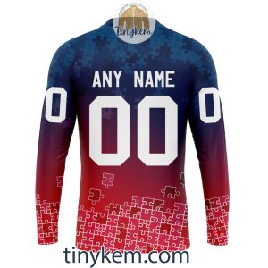 Columbus Blue Jackets Customized Tshirt Hoodie With Autism Awareness 2024 Design2B5 Vhp1s