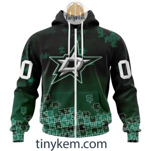Dallas Stars Customized Tshirt Hoodie With Autism Awareness 2024 Design2B2 W17ST