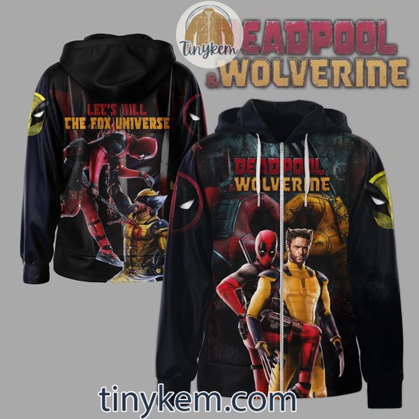 Deadpool x Wolverine Zipper 3D Hoodie: Let’s Kill The Fox Universe