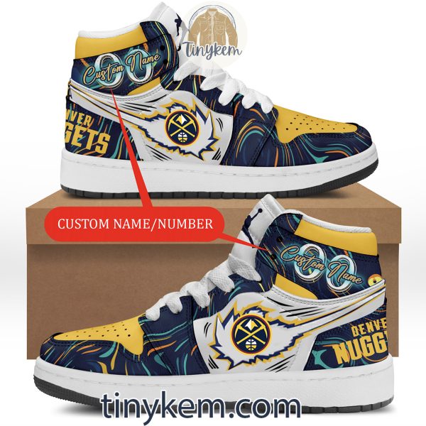 Denver Nuggets Customized Air Jordan 1 High Top Shoes