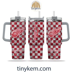 Detroit Red Wings Customized 40oz Tumbler With Plaid Design2B3 aH3nZ