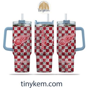 Detroit Red Wings Customized 40oz Tumbler With Plaid Design2B6 fH39k