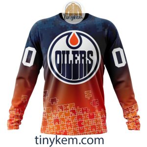 Edmonton Oilers Customized Tshirt Hoodie With Autism Awareness 2024 Design2B4 9pLpD