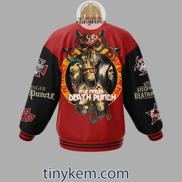 Five Finger Death Punch Red Black Baseball Jacket