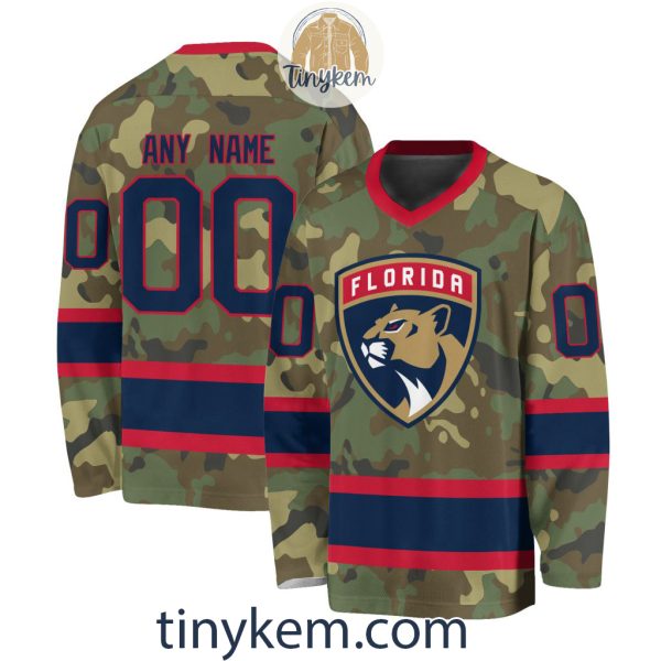 Florida Panthers Camo Hockey V-neck Long Sleeve Jersey