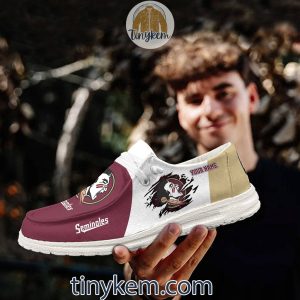 Florida State Seminoles Customized Canvas Loafer Dude Shoes2B10 JE0HC