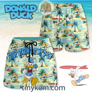 Funny Donald Duck Beach Shorts: Stop Staring At My D