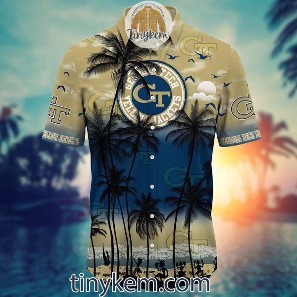 Georgia Tech Yellow Jackets Summer Coconut Hawaiian Shirt