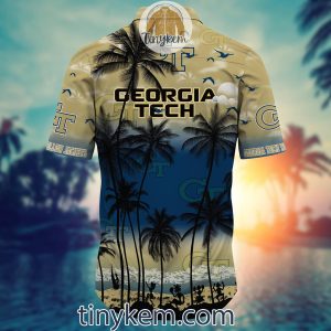 Georgia Tech Yellow Jackets Summer Coconut Hawaiian Shirt2B3 uud2P