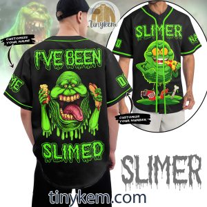 Ghostbuster Slimer Customized Baseball Jersey: I’ve Been Slimed