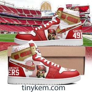 Go 49ers With Mascot Air Jordan 1 High Top Shoes