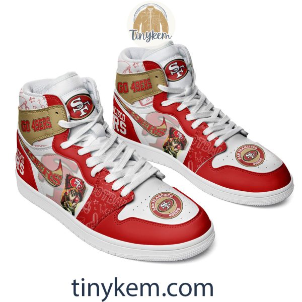 Go 49ers With Mascot Air Jordan 1 High Top Shoes