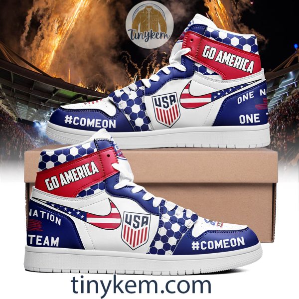 Go American Soccer Team Air Jordan 1 High Top Shoes