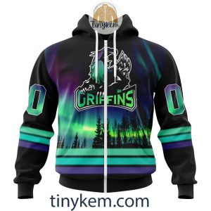 Grand Rapids Griffins Northern Lights Hoodie Tshirt Sweatshirt2B2 GtF85