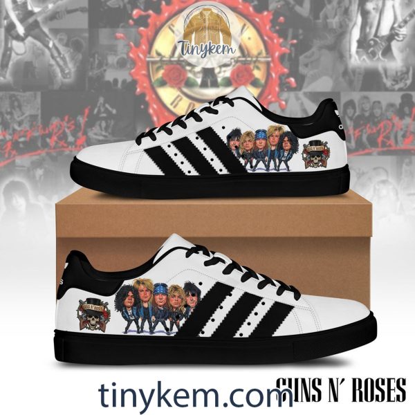 Guns N Roses Black and White Leather Skate Shoes