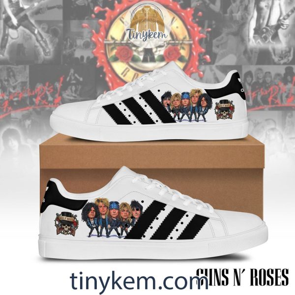 Guns N Roses Black and White Leather Skate Shoes
