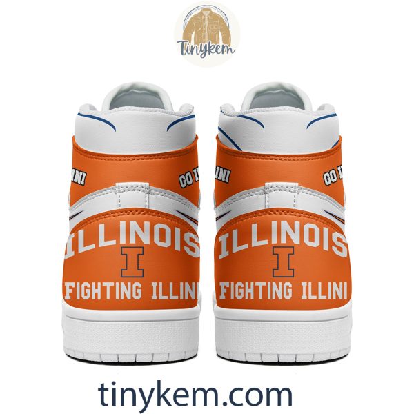 Illinois Fighting Illini Basketball Air Jordan 1 High Top Shoes