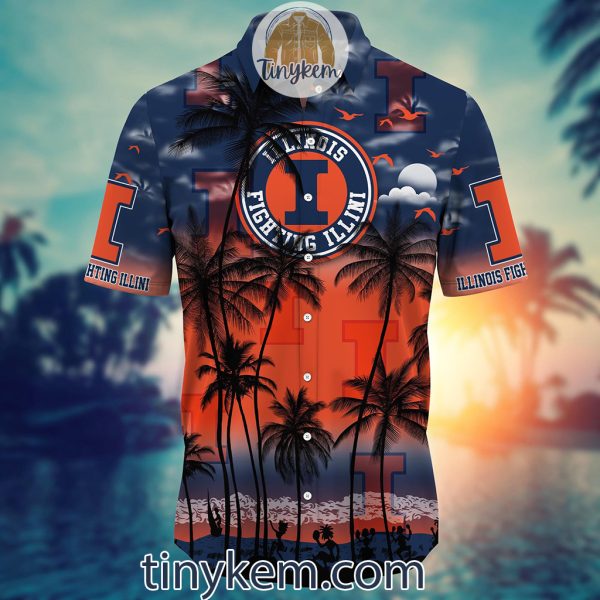 Illinois Fighting Illini Summer Coconut Hawaiian Shirt