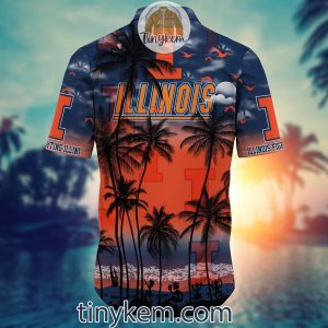 Illinois Fighting Illini Summer Coconut Hawaiian Shirt2B3 D5vxO