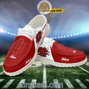 Indiana Hoosiers Customized Canvas Loafer Dude Shoes2B8 aLnK2