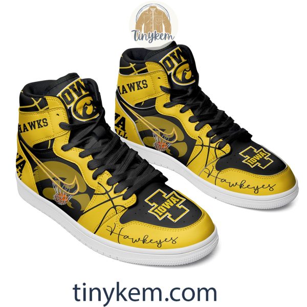 Iowa Hawkeyes Air Jordan 1 High Top Shoes: Go Hawks