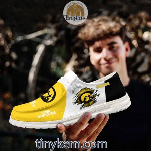 Iowa Hawkeyes Customized Canvas Loafer Dude Shoes