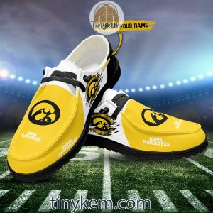 Iowa Hawkeyes Customized Canvas Loafer Dude Shoes2B7 VYSOc
