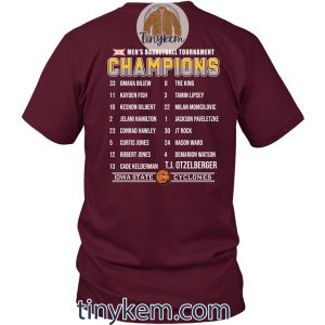 Iowa State Cyclones Basketball Tournament Champions 2024 Tshirt Two Sides Printed2B4 T6RZ5