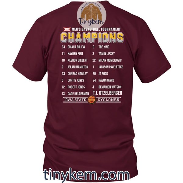 Iowa State Cyclones Basketball Tournament Champions 2024 Tshirt Two Sides Printed