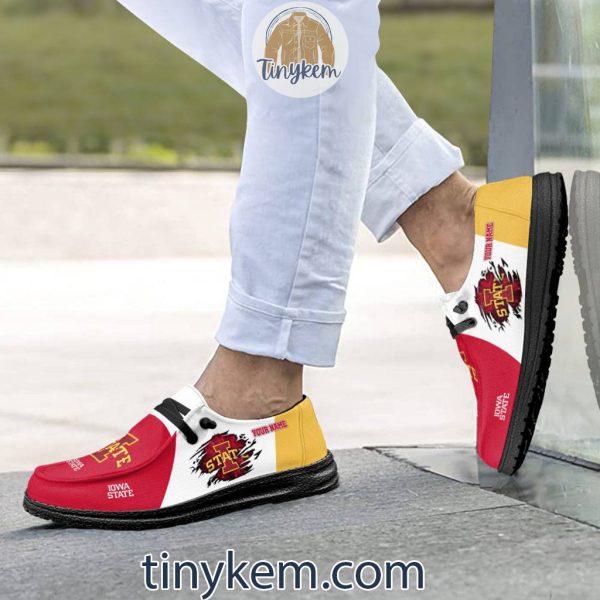 Iowa State Cyclones Customized Canvas Loafer Dude Shoes