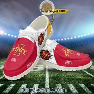 Iowa State Cyclones Customized Canvas Loafer Dude Shoes2B8 d3QNz