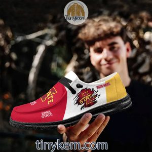 Iowa State Cyclones Customized Canvas Loafer Dude Shoes2B9 MVQbA