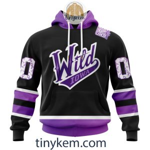 Iowa Wild Hockey Fight Cancer Hoodie, Tshirt