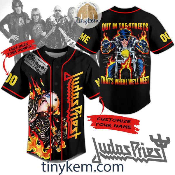 Judas Priest Customized Baseball Jersey: Out In The Street That’s Where We Meet