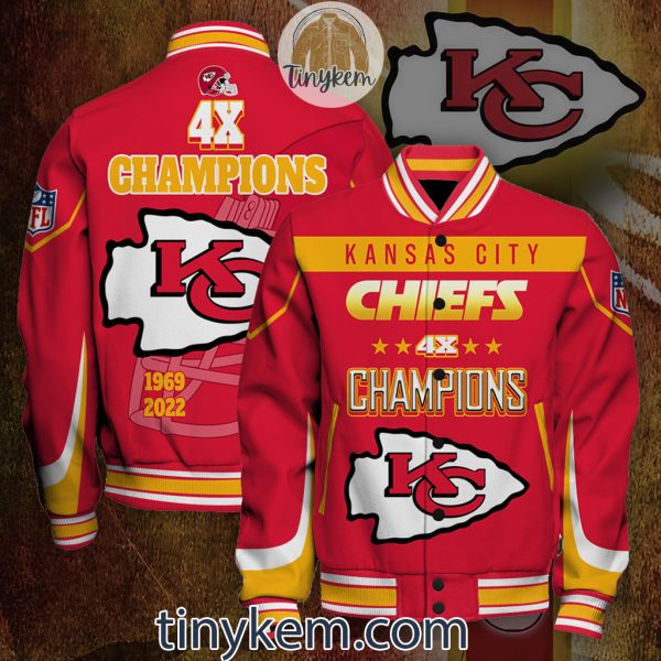 Kansas City Chiefs 4X Champions Super Bowl Baseball Jacket
