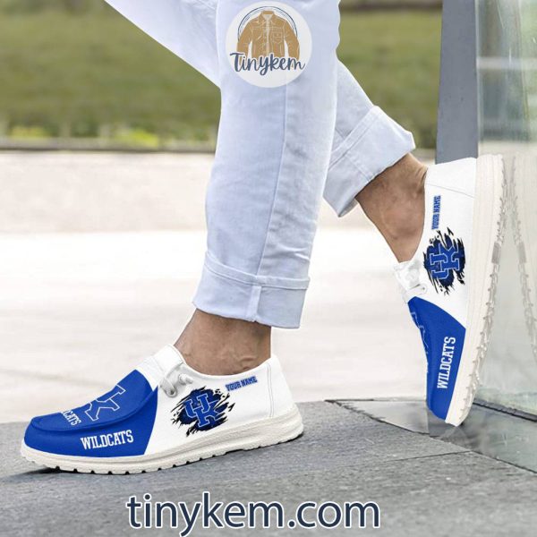 Kentucky Wildcats Customized Canvas Loafer Dude Shoes