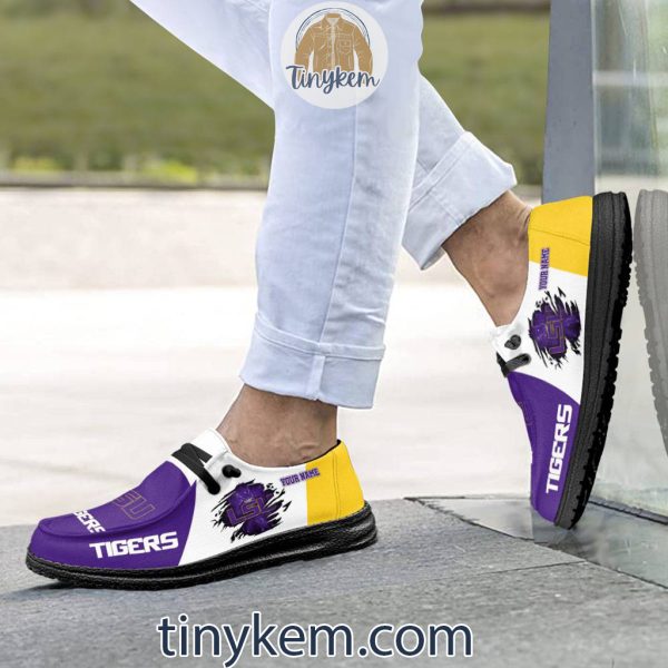 LSU Tigers Customized Canvas Loafer Dude Shoes