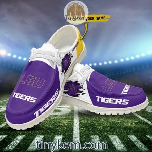 LSU TIGERS Customized Canvas Loafer Dude Shoes2B8 9cPnN