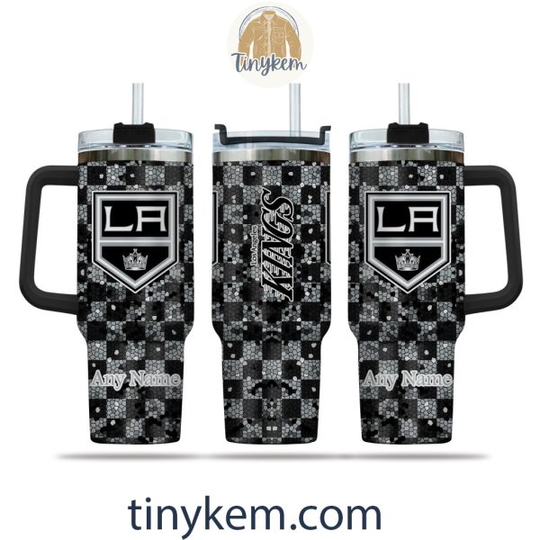 Los Angeles Kings Customized 40oz Tumbler With Plaid Design