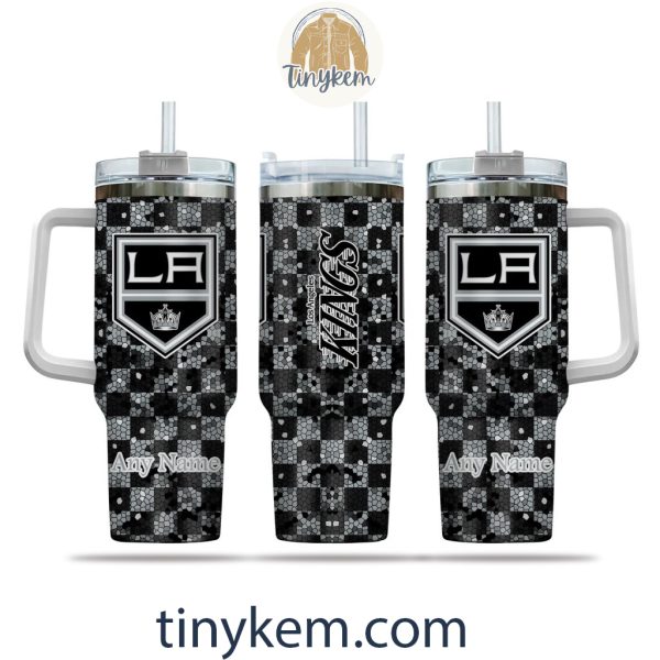 Los Angeles Kings Customized 40oz Tumbler With Plaid Design