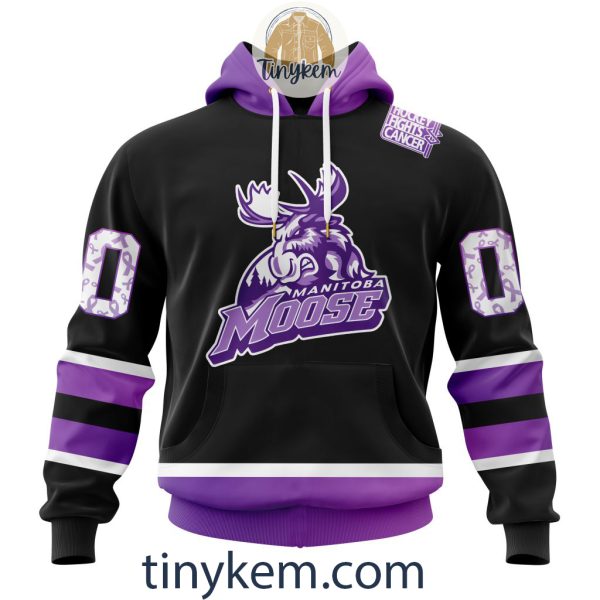 Manitoba Moose Hockey Fight Cancer Hoodie, Tshirt