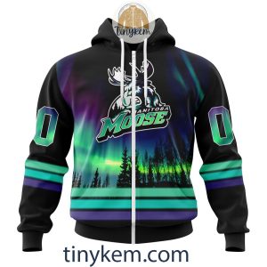 Manitoba Moose Northern Lights Hoodie Tshirt Sweatshirt2B2 Mrsme