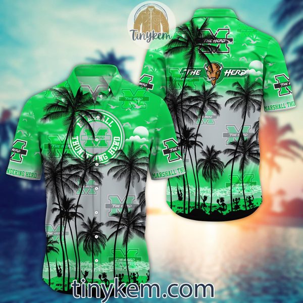 Marshall Thundering Herd Summer Coconut Hawaiian Shirt