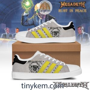 Megadeth Grey Leather Skate Shoes2B3 wW5sH