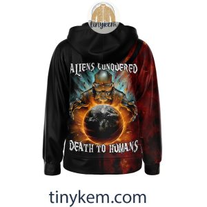 Megadeth Zipper Hoodie Aliens Conquered Death To Humans2B3 uSYgL