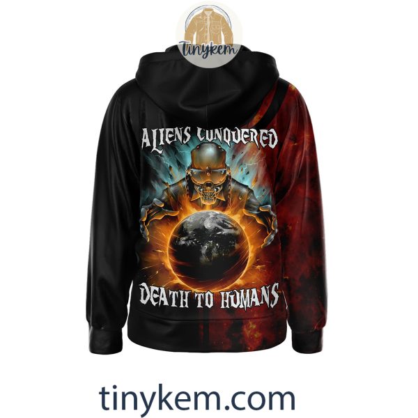 Megadeth Zipper Hoodie: Aliens Conquered Death To Humans