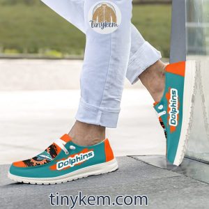 Miami Dolphins Dude Canvas Loafer Shoes2B11 UEHS4
