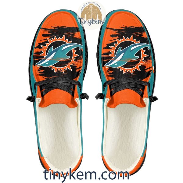 Miami Dolphins Dude Canvas Loafer Shoes