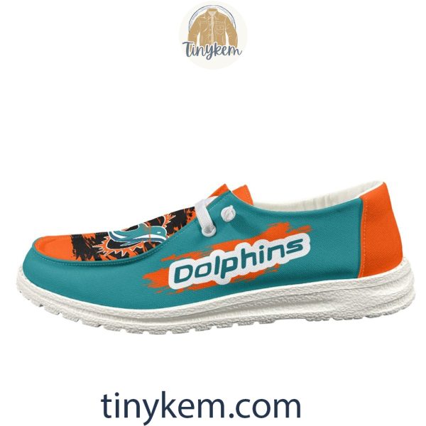 Miami Dolphins Dude Canvas Loafer Shoes